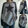Women's Harajuku Star Print Piece Piece Autumn Casual Plus Size Loose Tee Vintage Sweatshirt