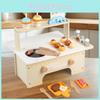 Wooden Kids Food Stall Toy With Ice Cream Bbq For Learning And Play Imaginative
