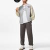 Li-Ning Anti-Five Series American Retro Color Block Embroidered Cardigan Knit Sports Baseball Jacket Men Jackets Flower-Gray Fog Khaki AJDT625-1