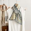 Spring and Autumn New Double-sided Heterochrome Silk Wool Neck Protection Scarf Women's Versatile High-end Silk Hair Streamer Small Scarf