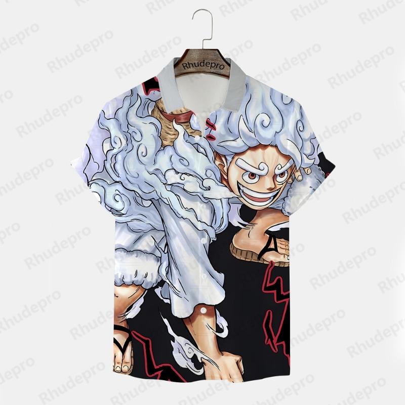 Men's Shirt Printed Y2k Harajuku Style Goku 2024 Trend Anime Short Sleeve Clothing New T-shirts Tops