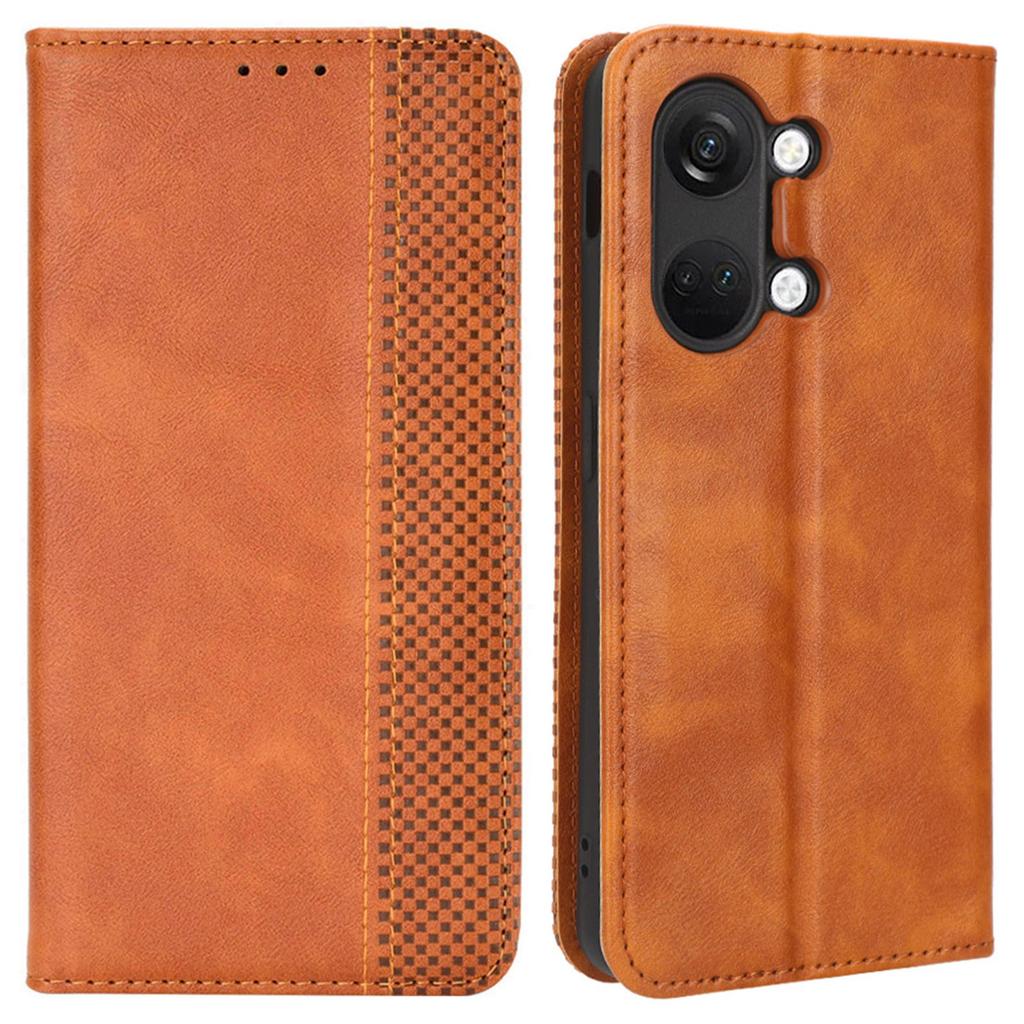 For OnePlus Nord 3 5G/Ace 2V Retro Phone Case PU Leather+TPU Phone Cover with Wallet Stand