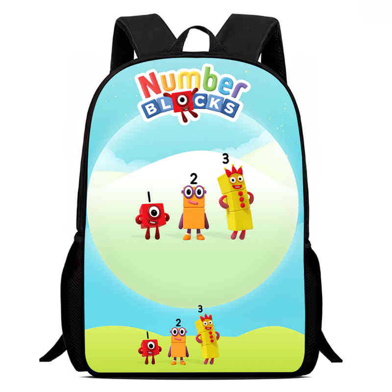 Цифровые Строительные Блоки Numberblocks Школьная Сумка Высокое Разрешение Многофункциональный Оксфордский Легкий Рюкзак