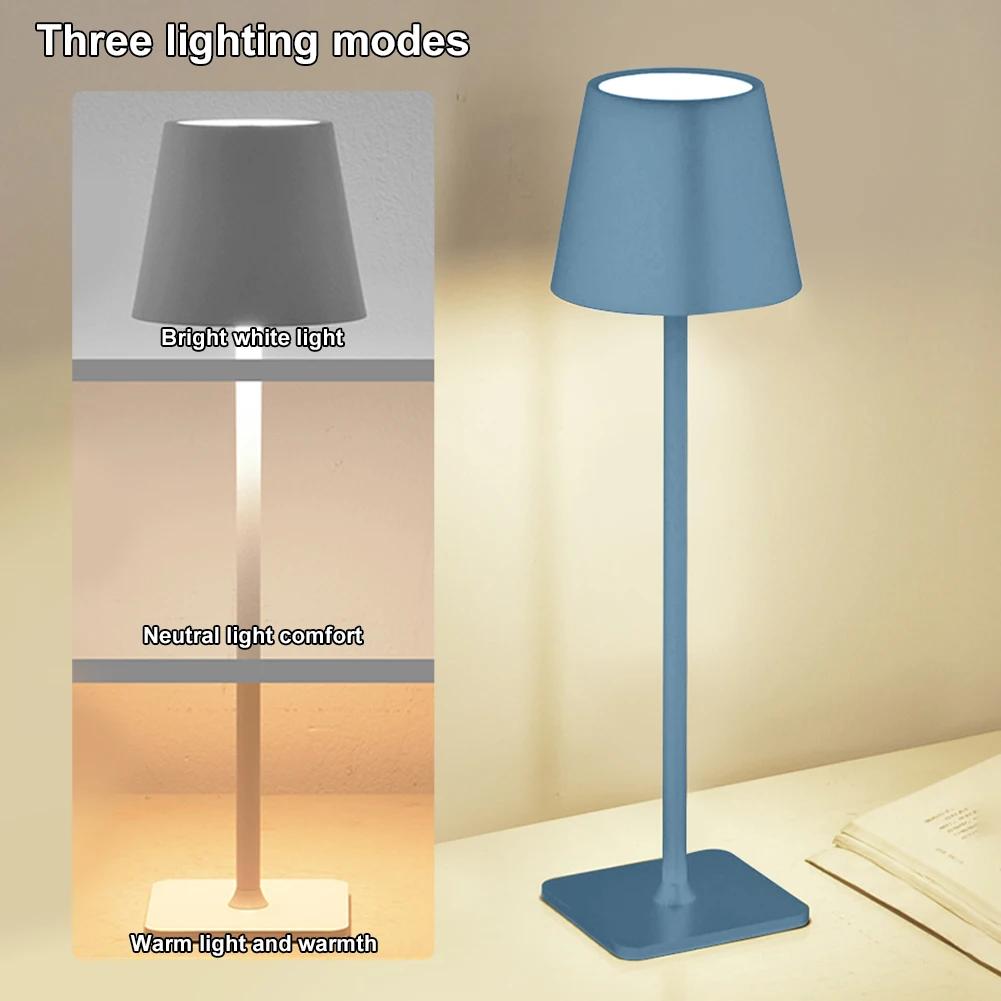 Cordless USB Rechargeable Table Lamp Poldina Waterproof Touch Switch Table Lamp 3000-4500-6000K for Bedroom Hotel Restaurant