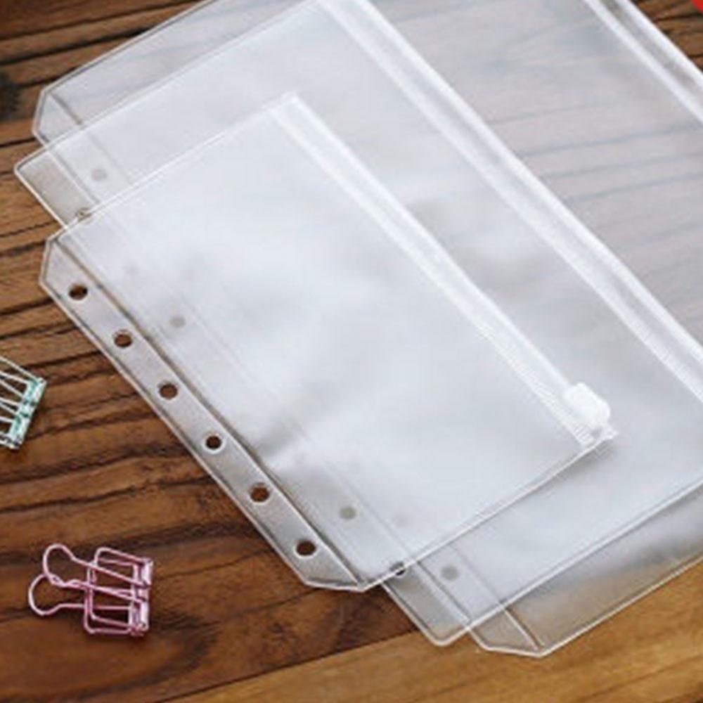 5PCS Zipper Envelopes Pocket PVC Binder Pocket High Quality Loose Leaf Bag