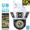 LS VISION 6K Outdoor WiFi Video Surveillance Camera 12MP Four-lens Three-screen AI Human Body Detection Bidirectional Voice IP Camera CCTV