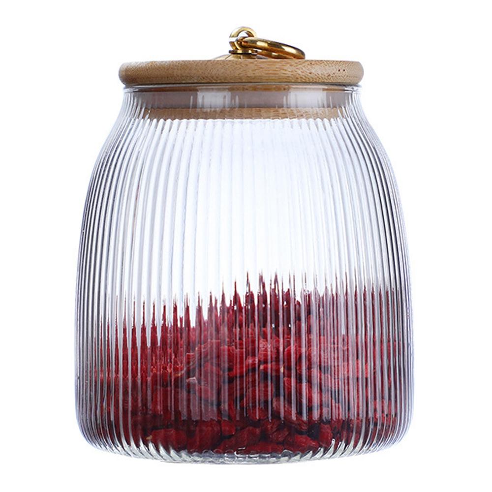 Glass Jars Striped Spices Storage Container Snacks Candy Storage Jar