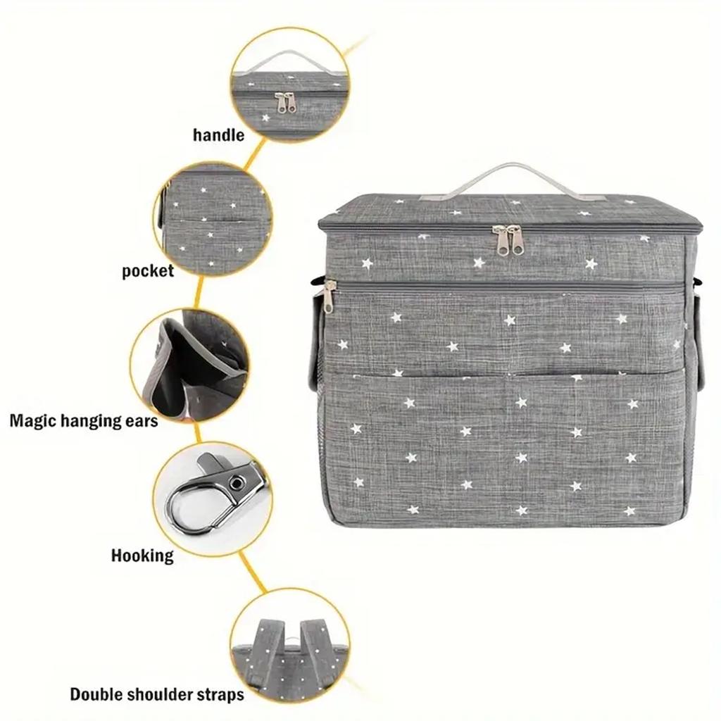 Универсальный органайзер для коляски, водонепроницаемая сумка для подгузников, органайзер для коляски с подстаканником и плечевым ремнем, рюкзак, сумка для мамы