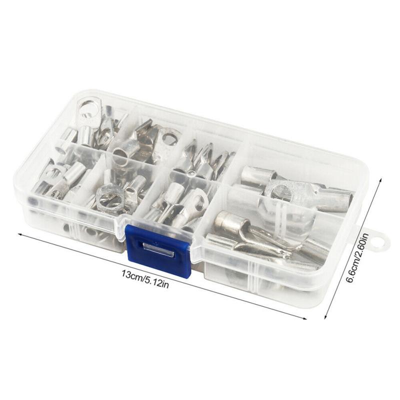 60 шт. Набор медных трубчатых наконечников SC25 SC16 SC10 SC6 Серия Медный кабельный наконечник Комплект проводов