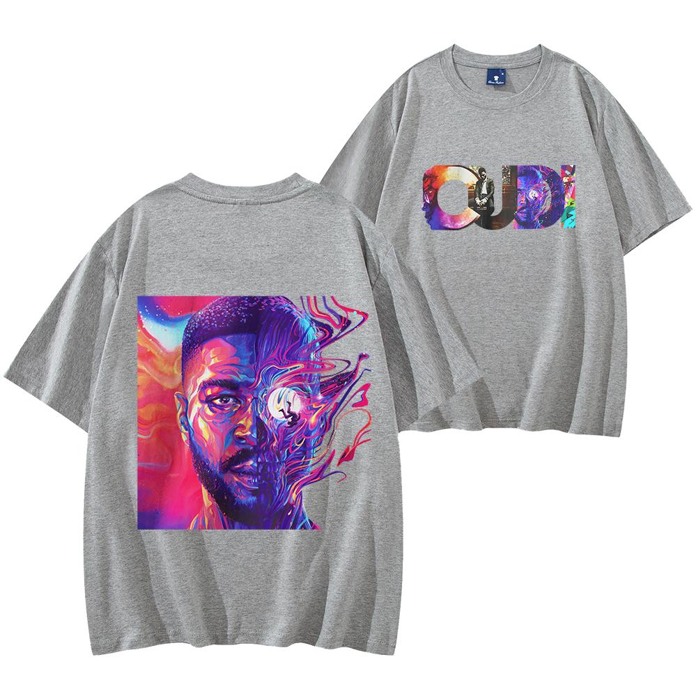 Футболка Cudi Man on The Moon Американский рэпер Мужская Женская С коротким рукавом Уличная одежда Хип-хоп Топы Одежда Y2K Подарки для фанатов