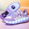 От 29 до 40 лет, детская двухколесная обувь с зарядкой и светодиодной лампой, халат, обувь для катания на роликах, обувь для катания на роликовых коньках, обувь для девочек