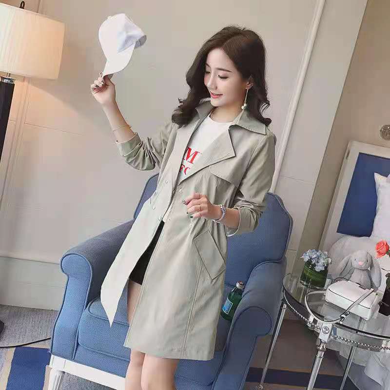 Women's Coat Spring and Autumn Trench Coat Women's Medium and Long Small Light Coat Spring Outer Wear