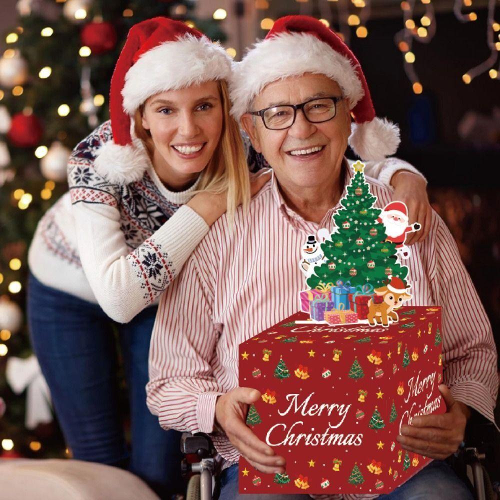 Square Paper Christmas Cash Box Paper Cash Gift Box  Party Christmas Decor Supplies