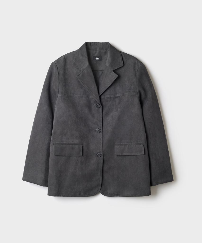 SPAO [Искусственная кожа] Замшевая приталенная куртка_Spjlg49W01