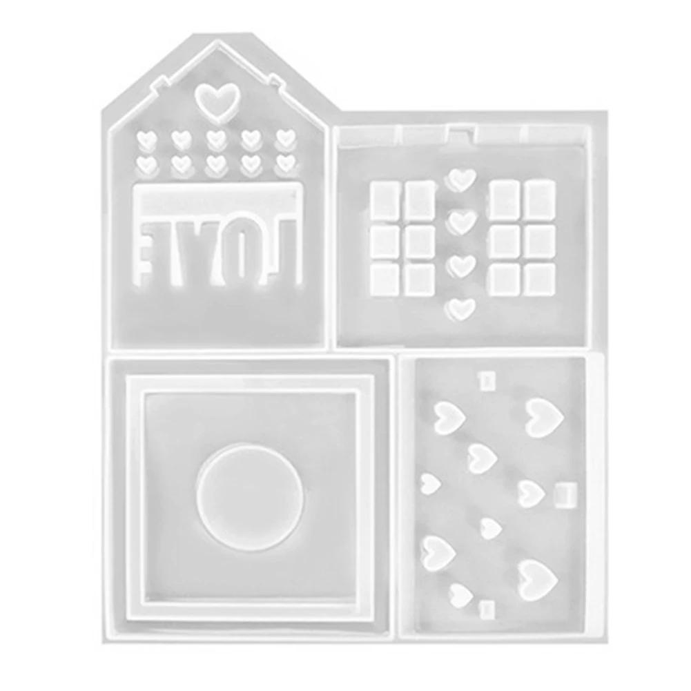 House Silicone Casting Moulds Reusable Art House Candle Molds House Shaped Candlestick Silicone Mould Table Decorations