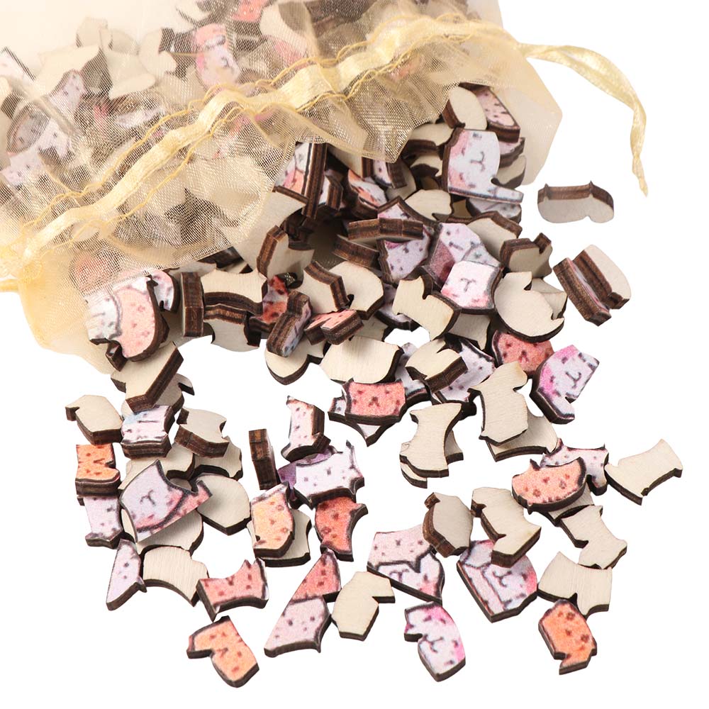 Big Mouth Wooden Puzzle Home Decor Cat-Shaped Puzzle Creative Cat Jigsaw  Children Toys