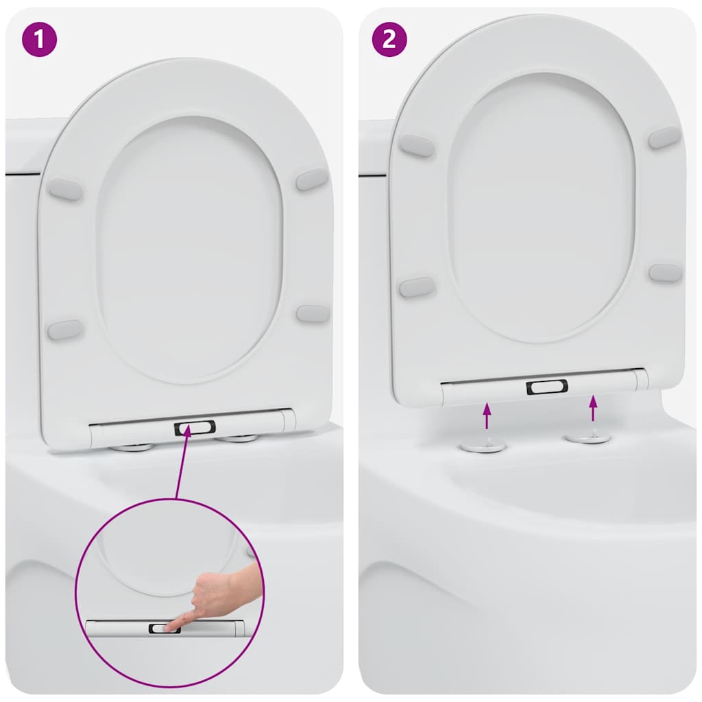 Toilet Seat White 47 x 36 x 3.4 cm Duroplast