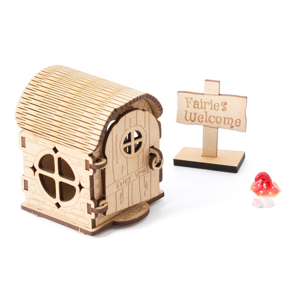 Wooden Material Wooden Fairy House Kit DIY Kit DIY Assembled House Wooden Doll House Baby Gift