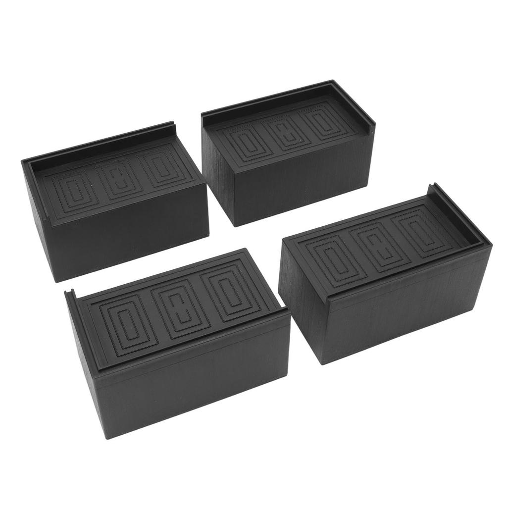 4 шт. Подставки для мебели Черные Увеличенные Расширенные Прямоугольные Резиновые 3 дюйма Коврики для ножек мебели для дома