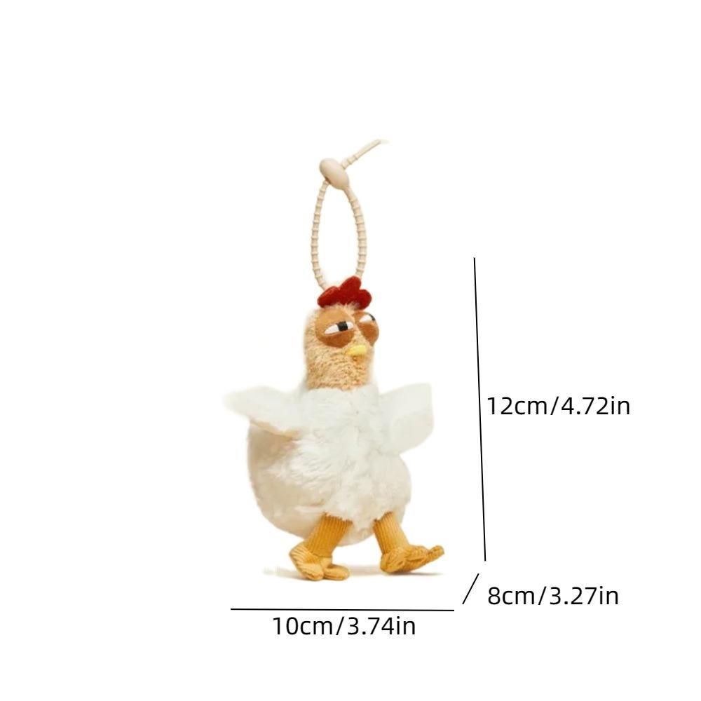Rubber Hens Key Ring Cartoon Egg-laying Animal Key Holder Adorkable Plush Chicken Keychain School