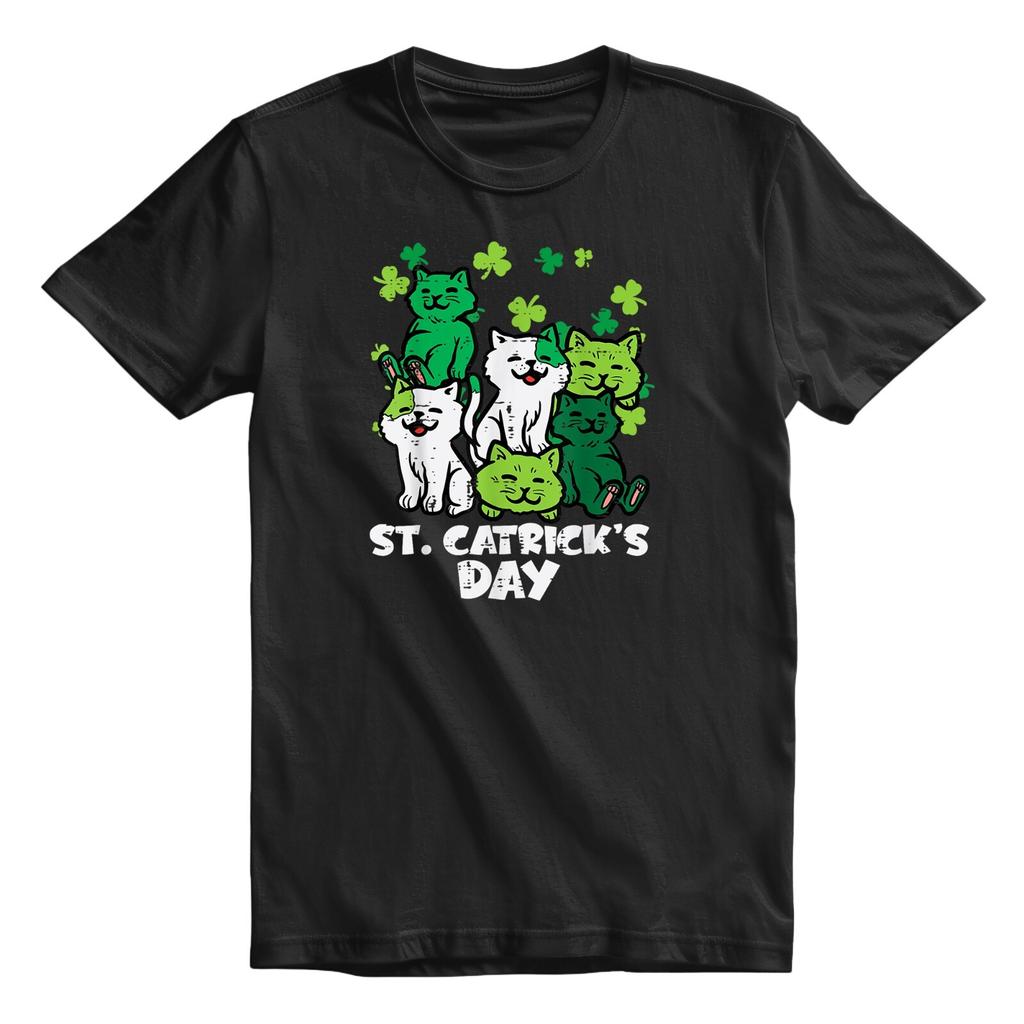 Funny Cat St Patrick's Day T-Shirt Mens Womens Tees Top For Men and Women Shirt Top