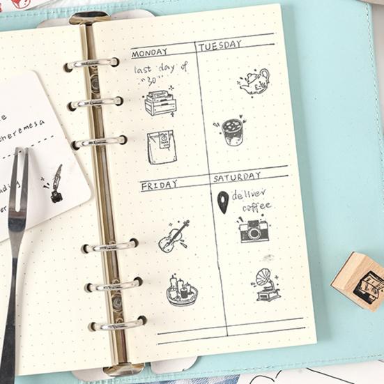 8 шт./Набор Деревянные и Резиновые Штампы Декоративные Деревянные Штампы Штампы на Тему Ретро Жизни для Скрапбукинга Открыток Конвертов DIY Поделок Планера Журнала