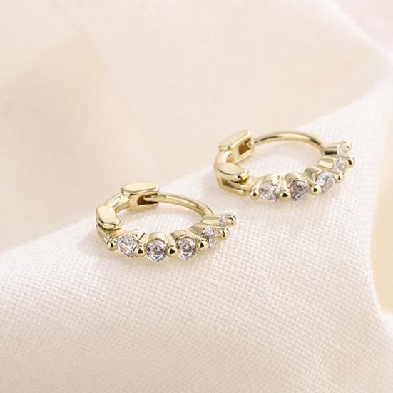 1 пара серег-колец для женщин, медные серьги с позолотой 14 карат, гипоаллергенные серьги-кольца с кубическим цирконием, женские