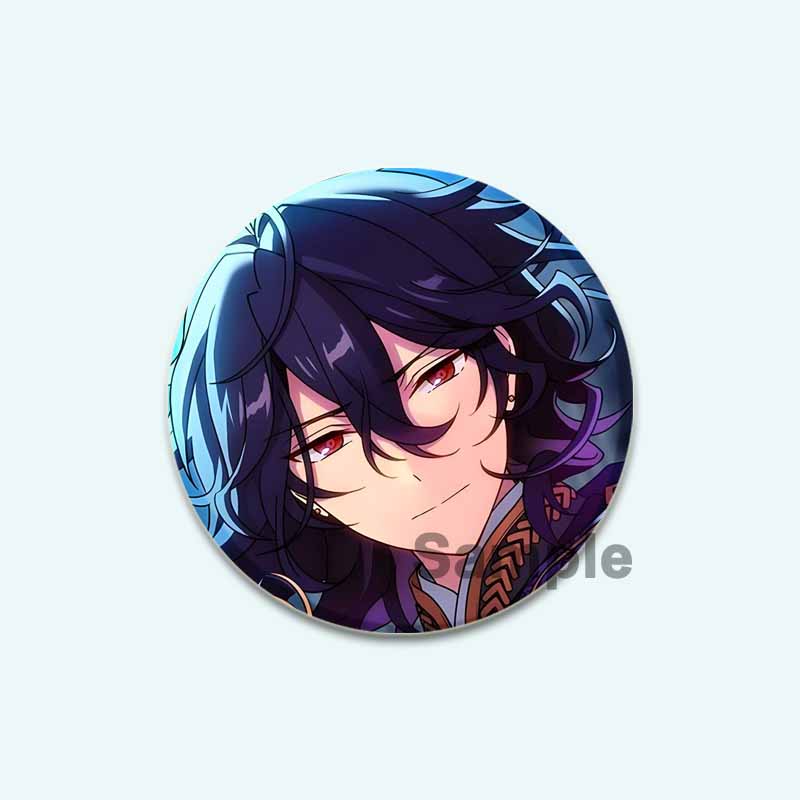 32/44/58mm Anime Collection Ensemble Stars Tinplate Pin Round Cartoon Snap-in Brooches for Backpack Accessories Badge Handmade Decoration
