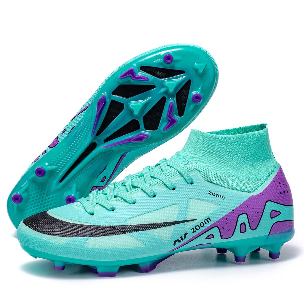 Новые мужские высокие футбольные бутсы, шипы для травы, нескользящие футбольные кроссовки для футзала, высококачественные, для матчей в зале и на улице, распродажа