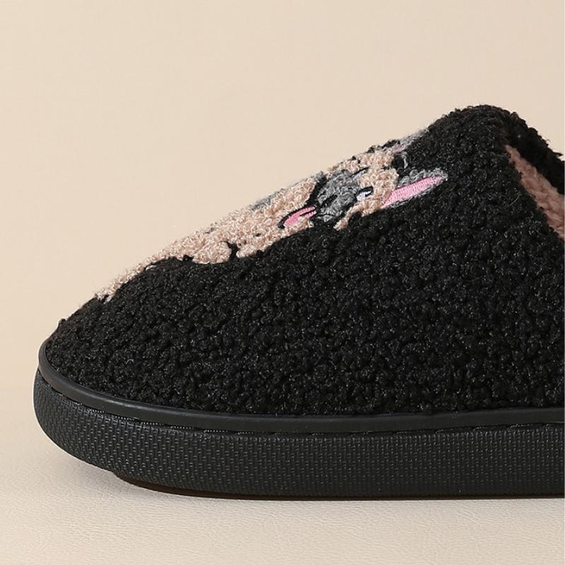 Новые удобные домашние милые зимние хлопковые тапочки с изображением волка и собаки для мужчин и женщин, теплые домашние хлопковые тапочки на плоской подошве