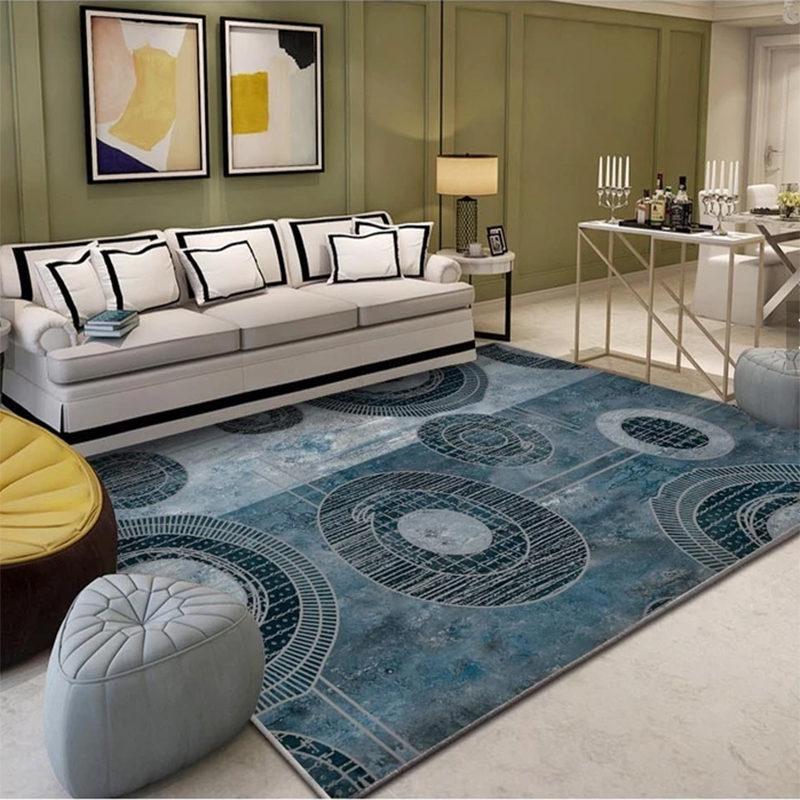 Ковер скандинавского геометрического узора для гостиной, под диван, коврик для журнального столика, прикроватный коврик для спальни, домашний напольный коврик