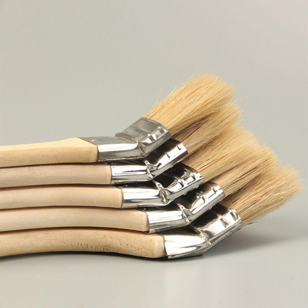 Mixed Pig Mane Hair Elbow Paint Brush Solid Wood Handle Universal Bristle Brush  Painting