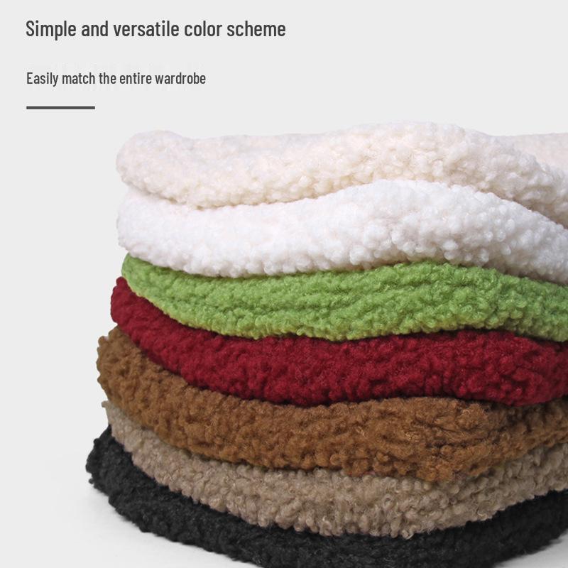 Женская красная плюшевая шапка-ушанка из овчины - Ветрозащитный, теплый и защищающий уши зимний аксессуар