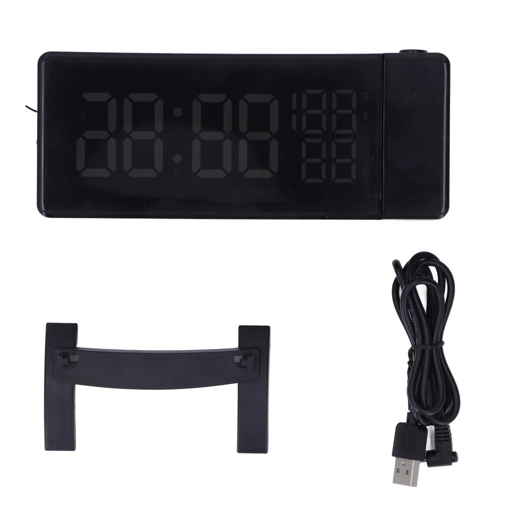 Projector Alarm Clock FM Radio Function Curved Screen HD LED Displays Temperature Humidity Digital