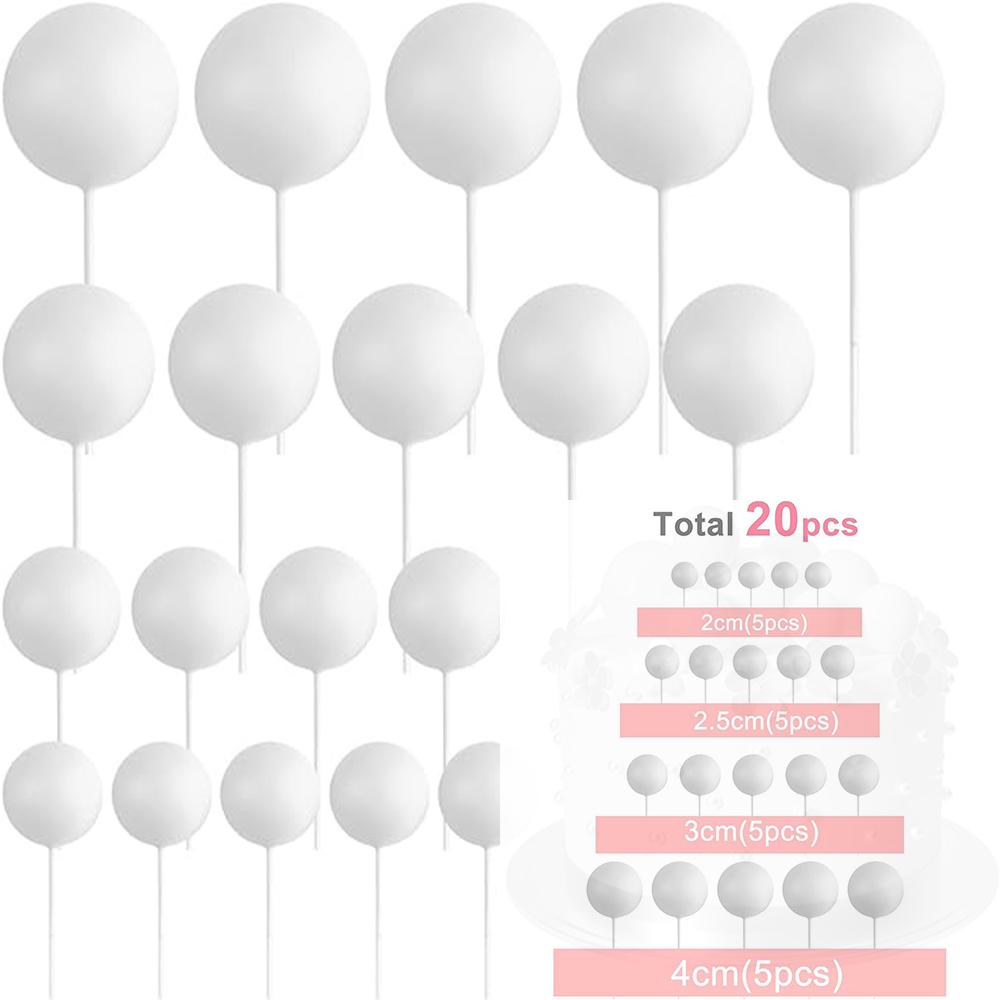 Blue Cake Topper Balls Cupcake Topper Baking Decorations White Gold DIY Cake Insert Toppers Baby Shower Boy Birthday Party Decor