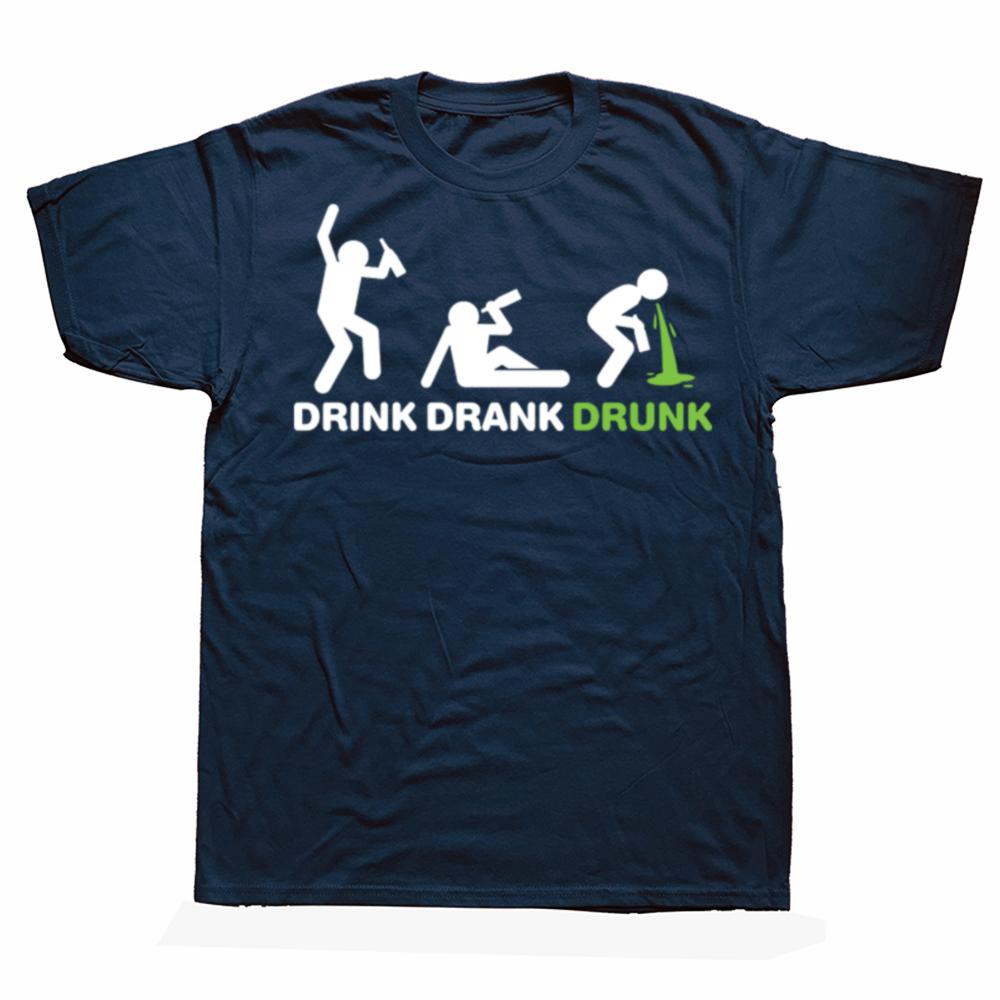 Забавные футболки с графикой эволюции пития Мужская женская мода Повседневная футболка 100% хлопок Свободная оверсайз Футболка с пивом и алкоголем