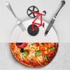 Bicycle Pizza Cutter Wheel Heavy-duty Steel Bike Pizza Knife Slicer Glide-coated Dual Cutting Wheels Pizza Cutter Kitchen Gadgets