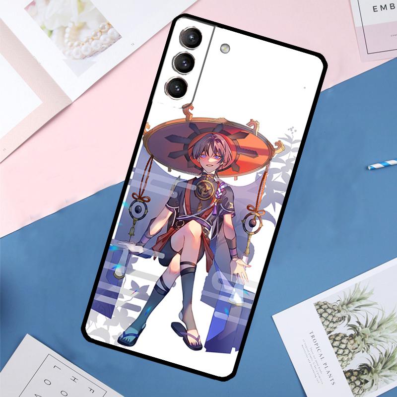 Чехол Scaramouche Genshin Impact для Samsung Galaxy S25 Ultra S21 S22 S24 S23 Ultra S9 S10 Plus S21 FE S25 FE Задняя крышка