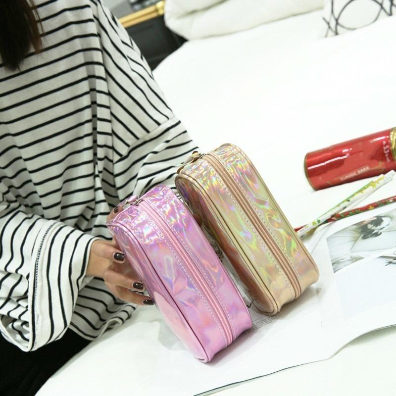 1 шт. Женская модная косметичка Полукруглая Иллюзия Лазерная косметичка Портативная Форма Пельменя Дорожная Сумка для Туалетных Принадлежностей Сумка для Хранения