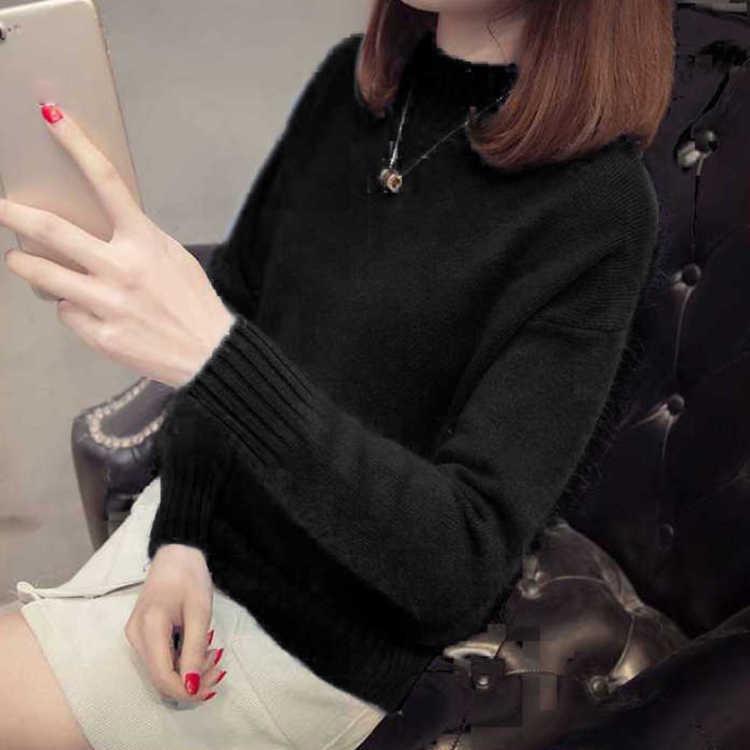 Женский свитер, водолазка, пуловер, корейская версия, свободная короткая студенческая рубашка, свободный универсальный свитер