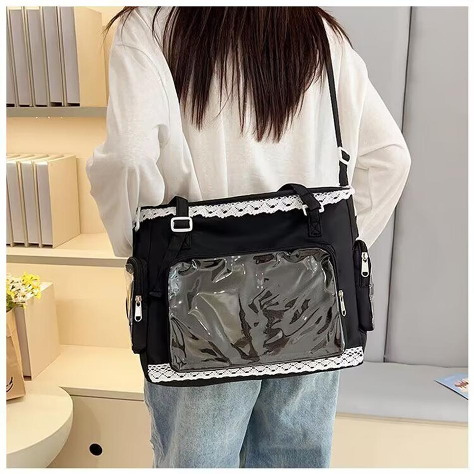 Ballet Girls Large Capacity Kawaii Itabag Japanese Transparent Jk Shoulder Crossbody Bags Gift For Friends Teenage School Bags