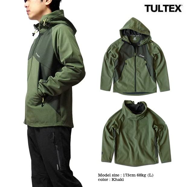 TULTEX Windbreaker Mountain Parka Jacket Windproof Cold Protection Fleece Outdoor Walking Running X [EVERSOUL] Men's (Beige Black, 3L)