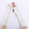 1 пара нарукавников осенне-зимних грелок для рук для улицы, длинные перчатки без пальцев для запястья, мягкие однотонные, ветрозащитные, рукава для лодыжек и запястий