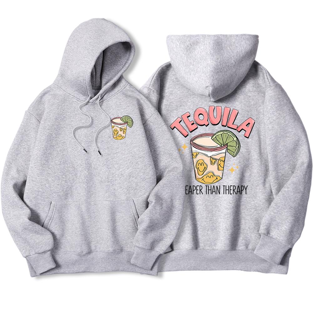 Tequila Cheaper Than Therapy Printed Men's Hoody Fashion Loose Sweatshirt Casual Fleece Soft Hooded Autumn warm oversize Tops
