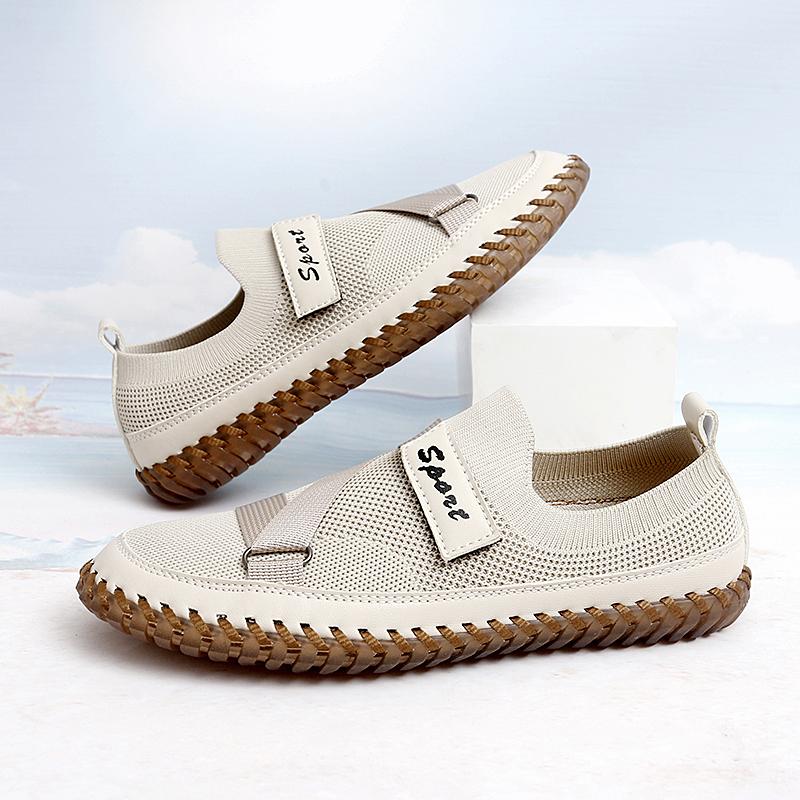 Модные Новые Подарочные Лоферы Удобные Мужские Однотонные Слипоны Балетки Нескользящая Повседневная Обувь Уличная Деловая Обувь Мокасины из Сетки для Отдыха