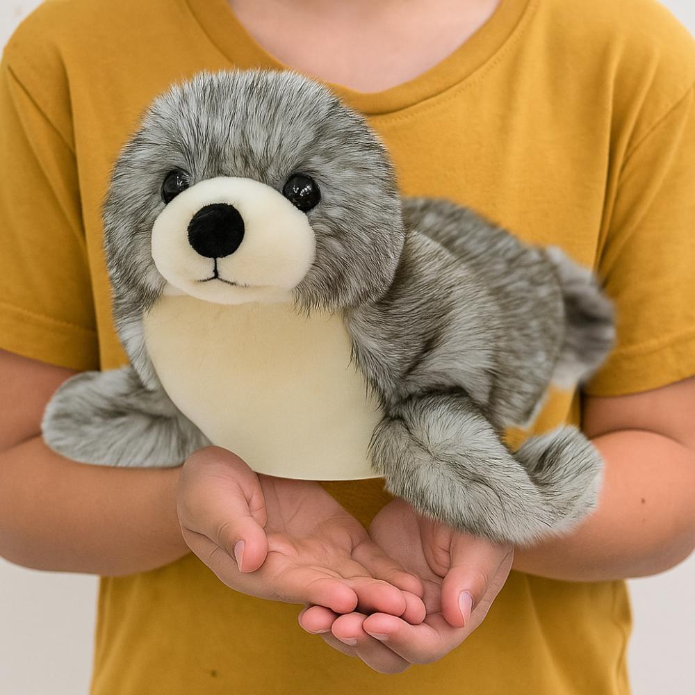 Fluffy Sea World Animal Stuffed Dolls Soft Seal Stuffed Animal  Birthday Parties