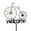 Garden Stake Welcome Windmills Bicycles Flower Wind Spinner Outdoor Spinning Wheels Yard Insert Decorative Iron Stakes