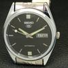 ВОССТАНОВЛЕННЫЕ ВИНТАЖНЫЕ МУЖСКИЕ ЧЕРНЫЕ ЧАСЫ SEIKO 5 AUTOMATIC 6309A JAPAN a701702-5 R206c-a701702