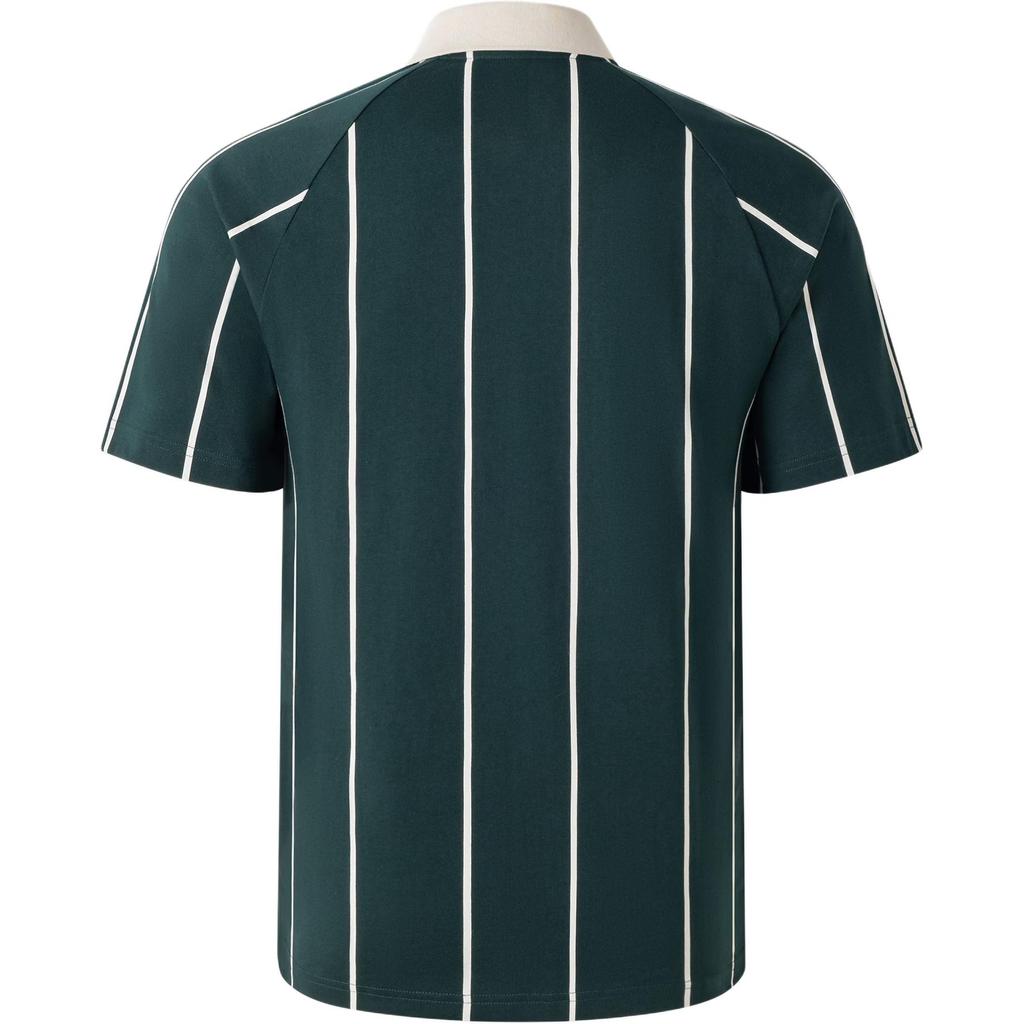 Adidas Tiro Stripe Heavy Jersey Tee Loose-Fit Printed Short-Sleeve Polo Men Tops Night-Sky-Green JC5744