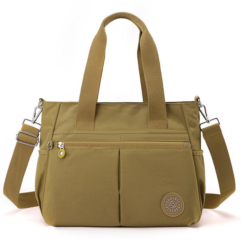 Womens Medium Nylon Tote Bag With Inner Zipper And Phone Pocket For Daily Use And Shopping